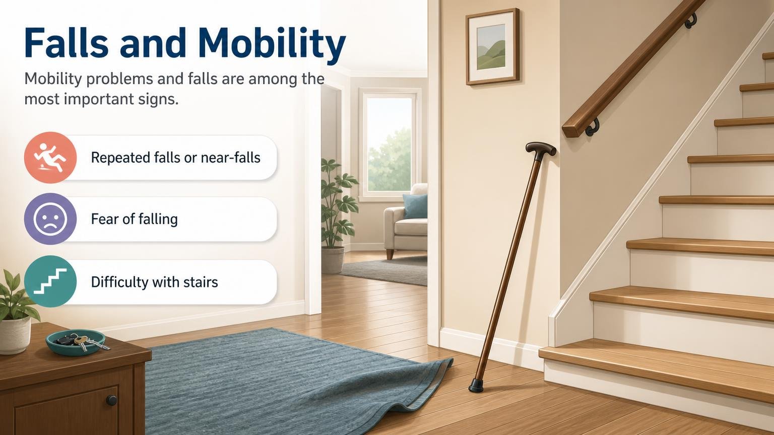 Illustration for Signs an Elderly Parent Should Not Live Alone: Falls and mobility