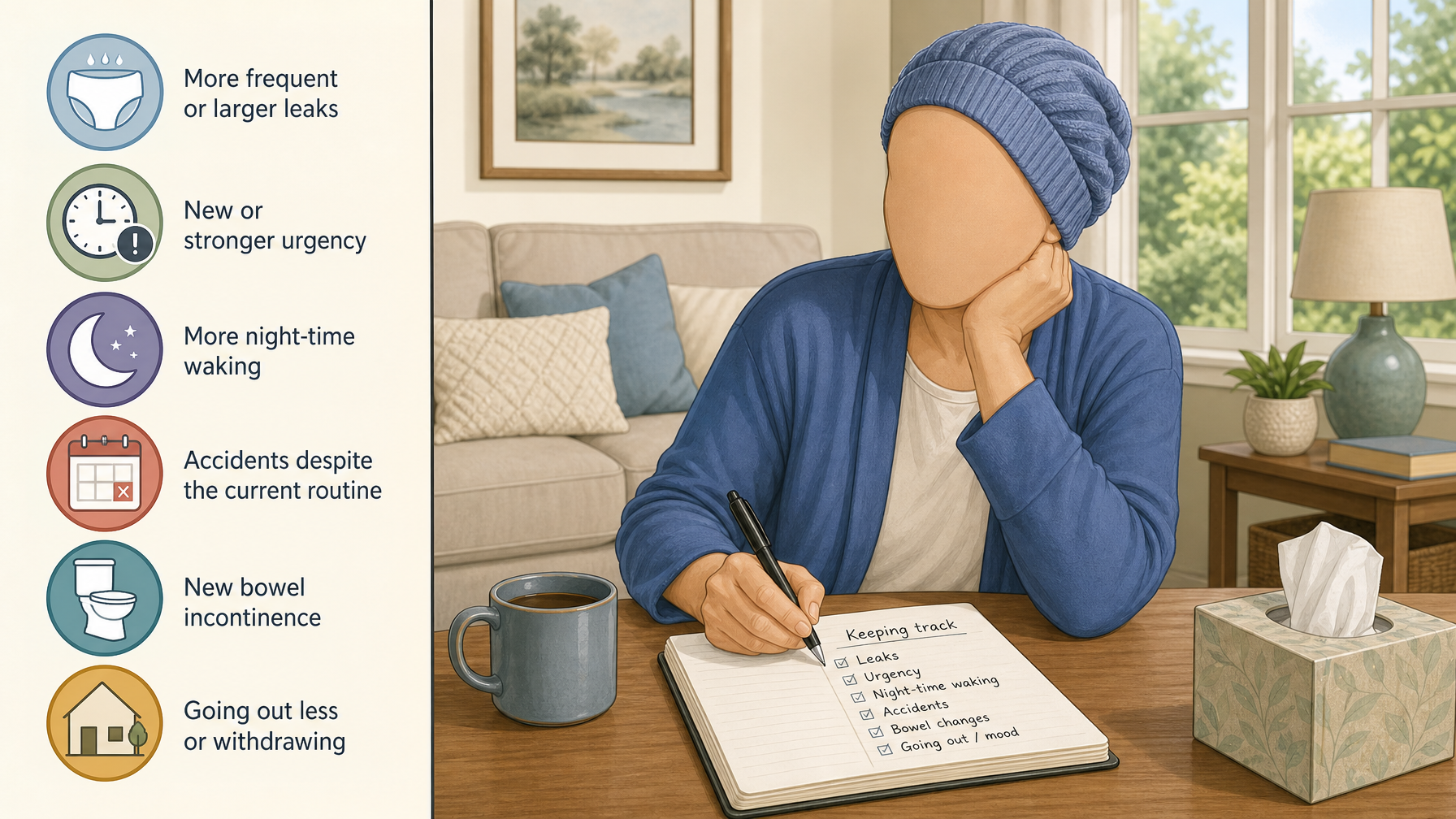 Illustration for Signs Incontinence Is Getting Worse in Seniors: Signs of gradual worsening