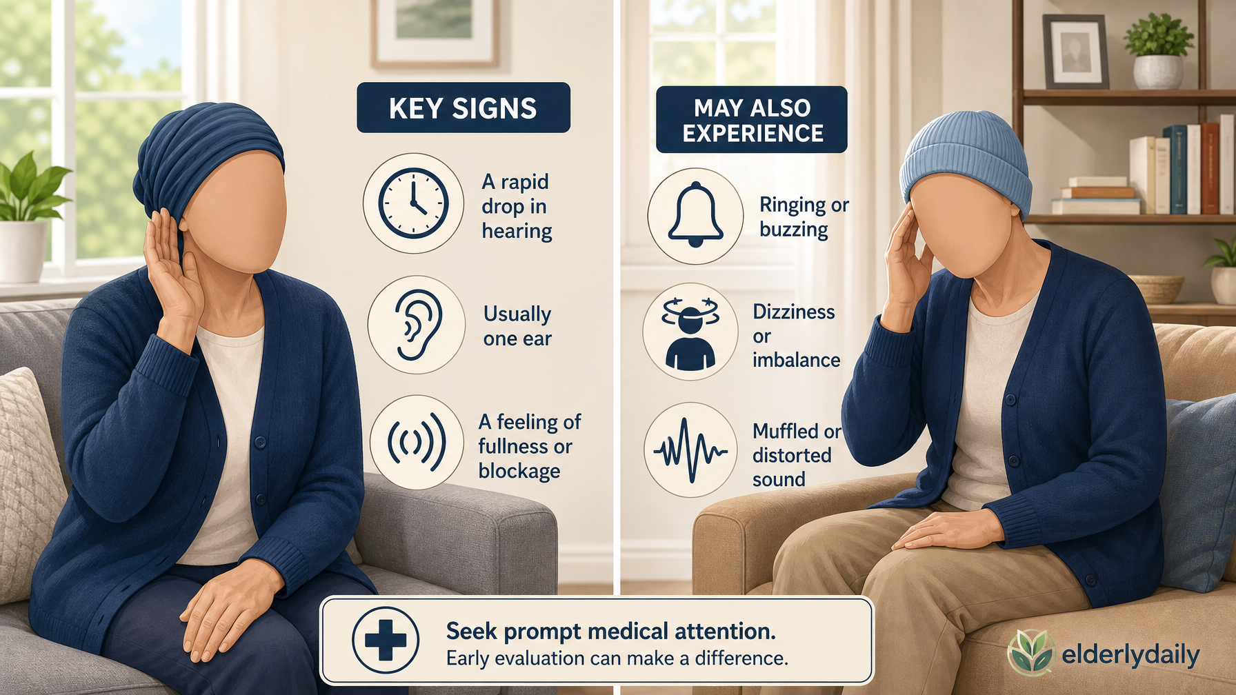 Illustration for Sudden Hearing Loss in Seniors: A Medical Emergency: How to recognize it