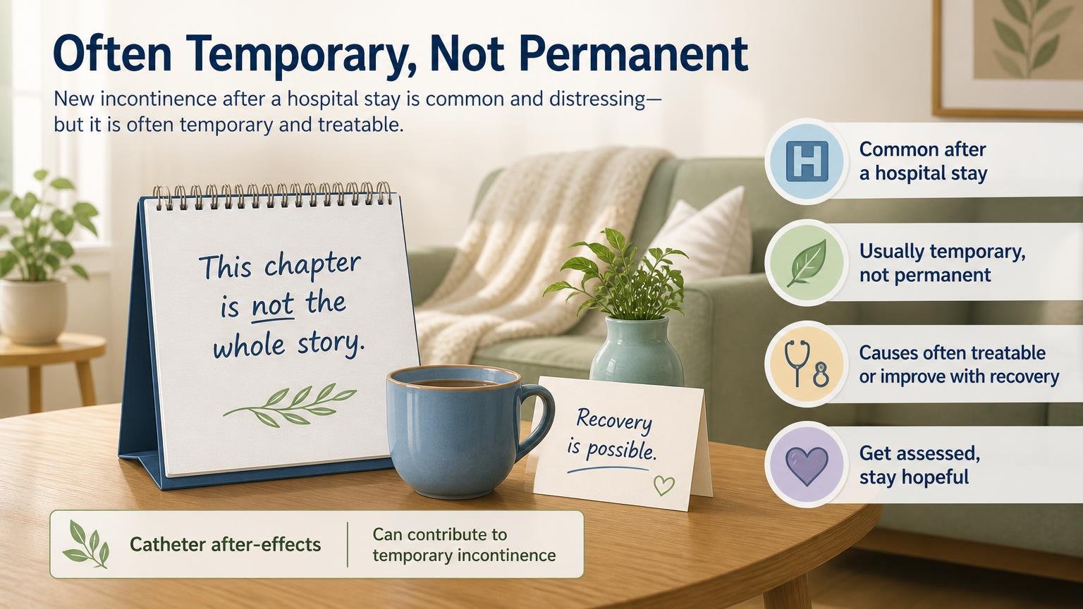 Illustration for Temporary Incontinence After Hospitalization: Often temporary, not permanent