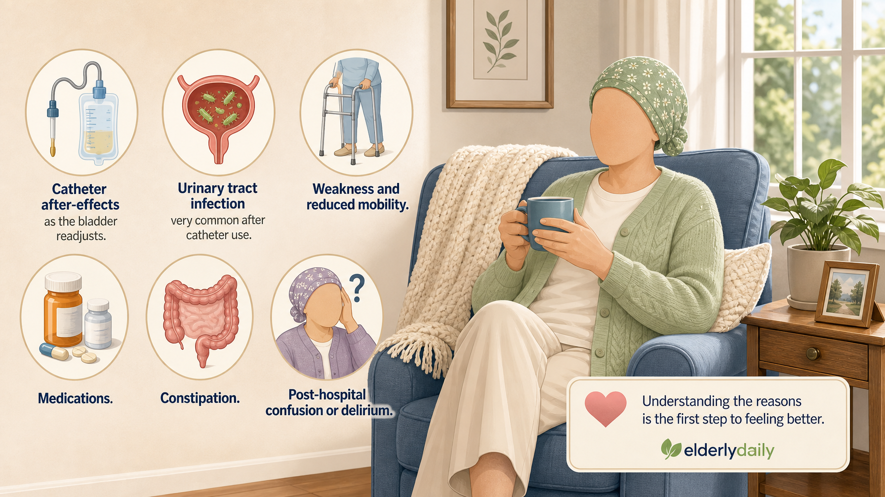 Illustration for Temporary Incontinence After Hospitalization: Why it happens after a hospital stay