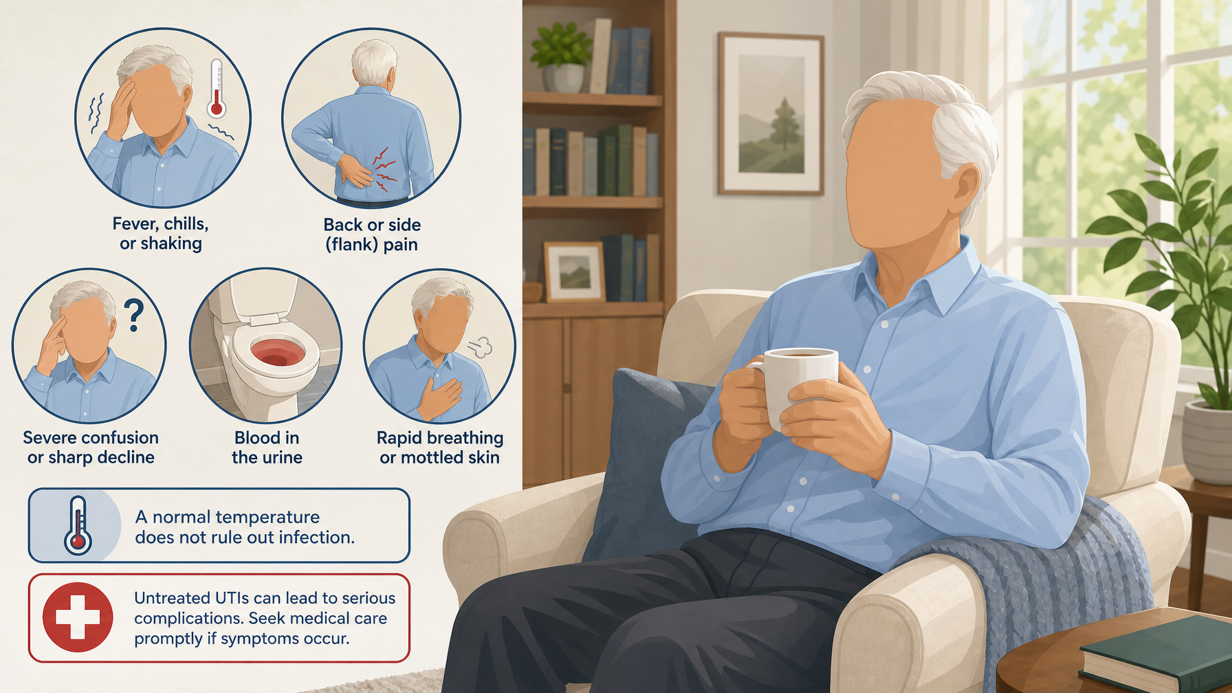 Illustration for UTI Signs in Seniors: The Symptoms Families Miss: When a UTI is an emergency