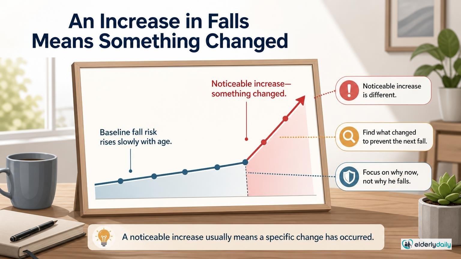 Illustration for Why Is My Dad Falling More Often?: An increase in falls means something changed