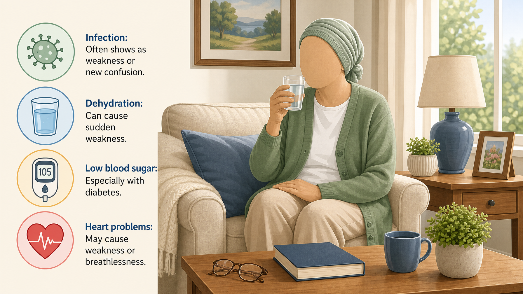 Illustration for Why Is My Elderly Parent Suddenly So Weak?: Infection and other acute illness