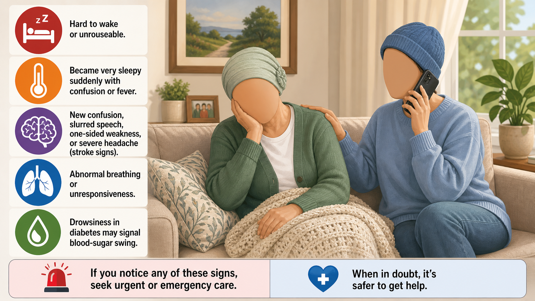 Illustration for Why Is My Elderly Parent Sleeping All Day?: When it is urgent or an emergency