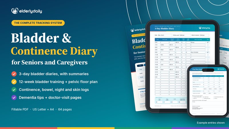 Bladder & Continence Diary for Seniors and Caregivers: 3-day bladder diary and 12-week tracking system