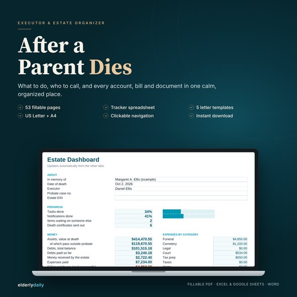 After a Parent Dies: Executor and Estate Organizer