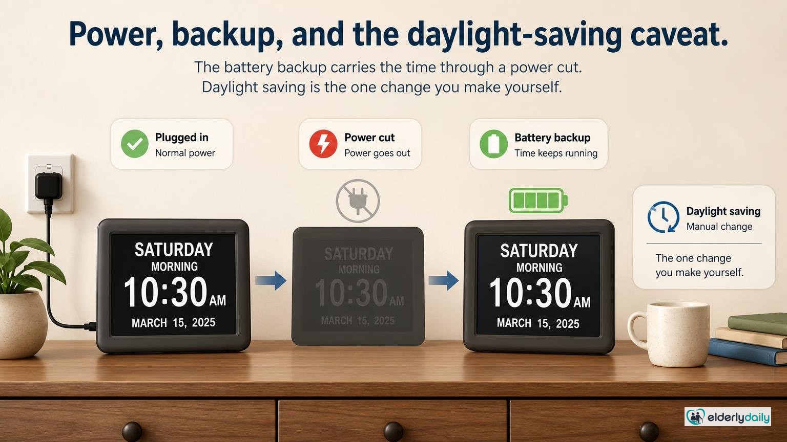 Illustration for American Lifetime Day Clock Review: Best Overall Dementia Clock (2026): Power, backup, and the daylight-saving caveat