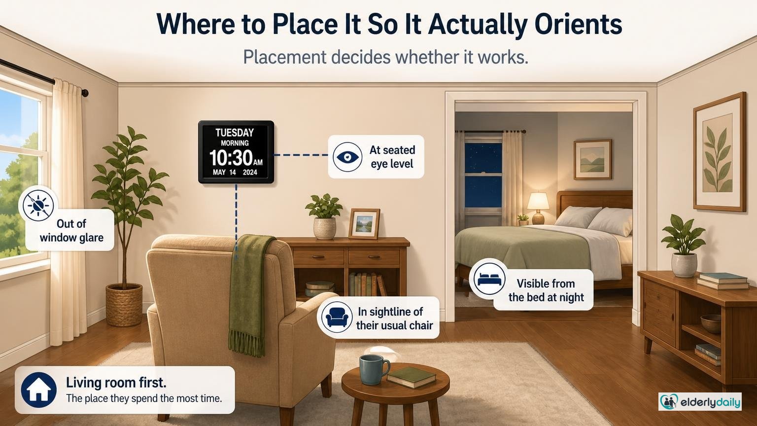 Illustration for American Lifetime Day Clock Review: Best Overall Dementia Clock (2026): Where to place it so it actually orients