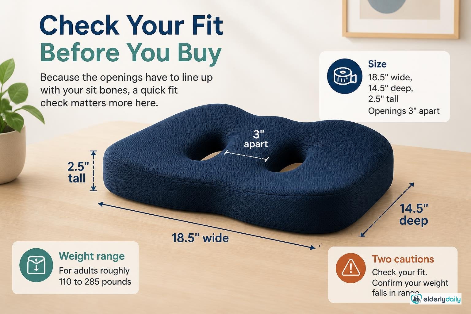 Illustration for Aylio Socket Seat Cushion Review: Best for Sit-Bone Pain (2026): Check your fit before you buy