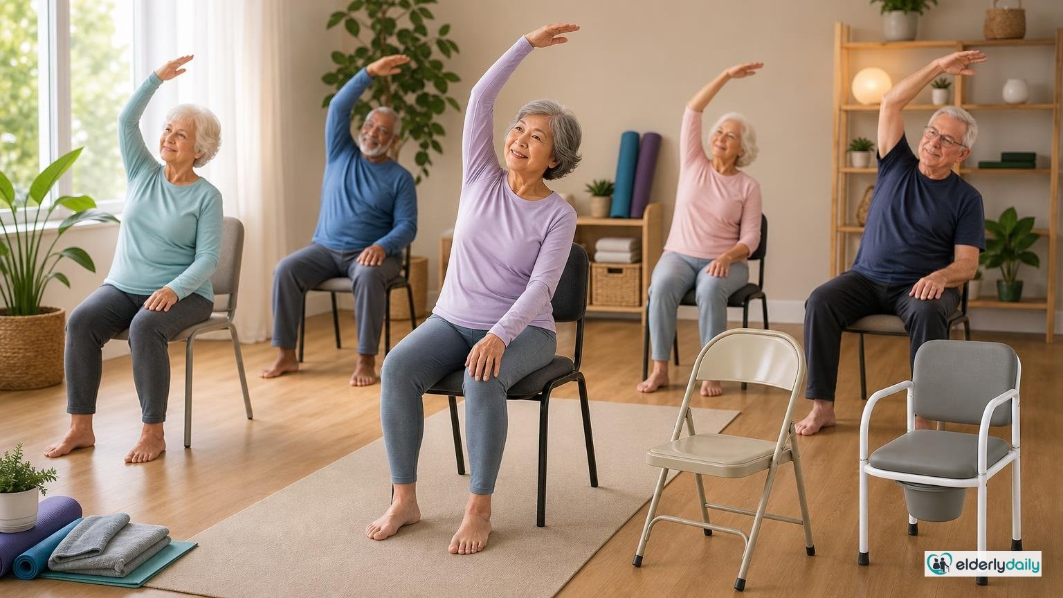 Illustrated review cover — Best Chair for Chair Yoga