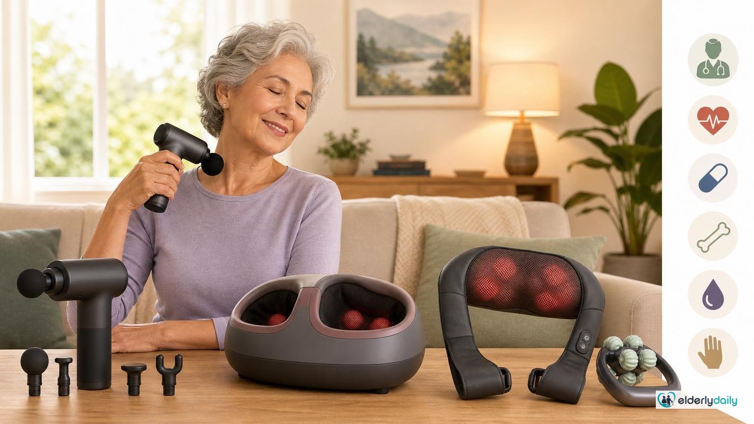Illustrated review cover — Best Massage Tools for Seniors