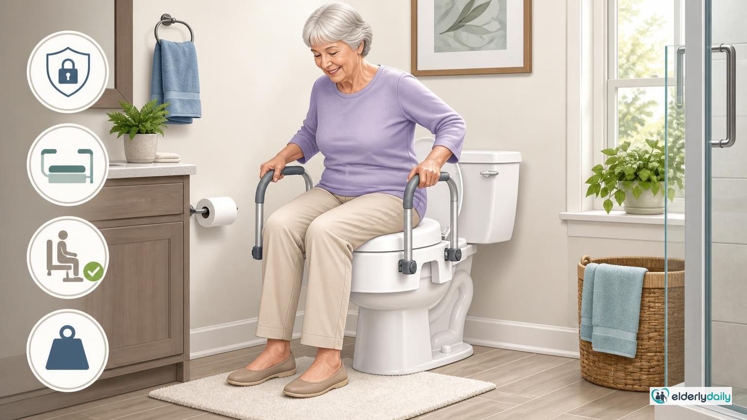 Illustrated review cover — Best Raised Toilet Seats