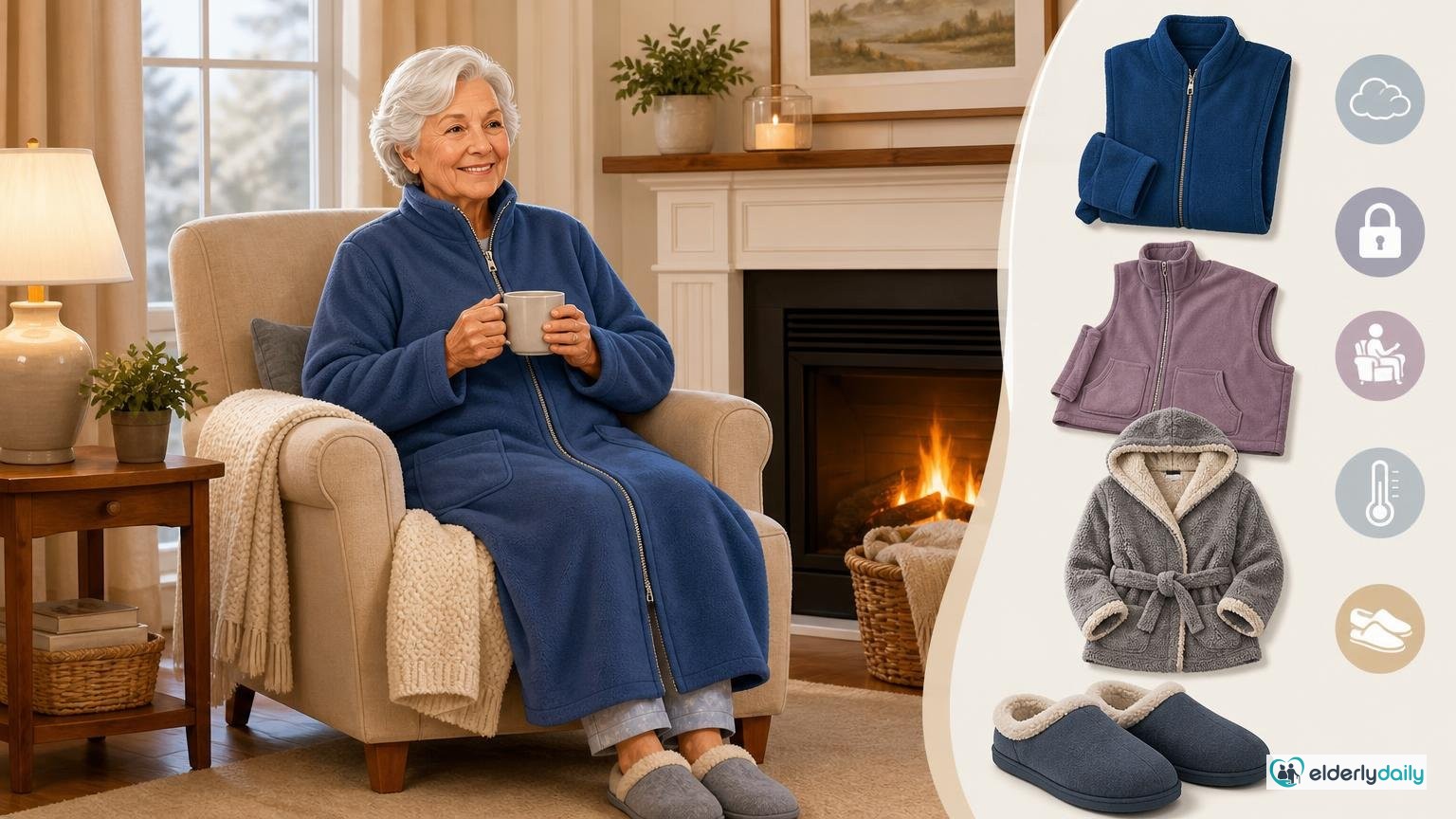 Illustrated review cover — Best Warm Fleece Robes & Slippers