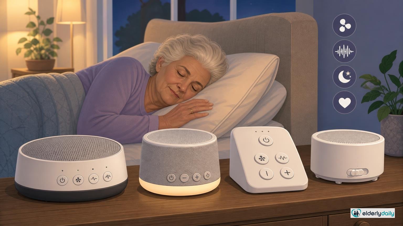 Illustrated review cover — Best White Noise Machines