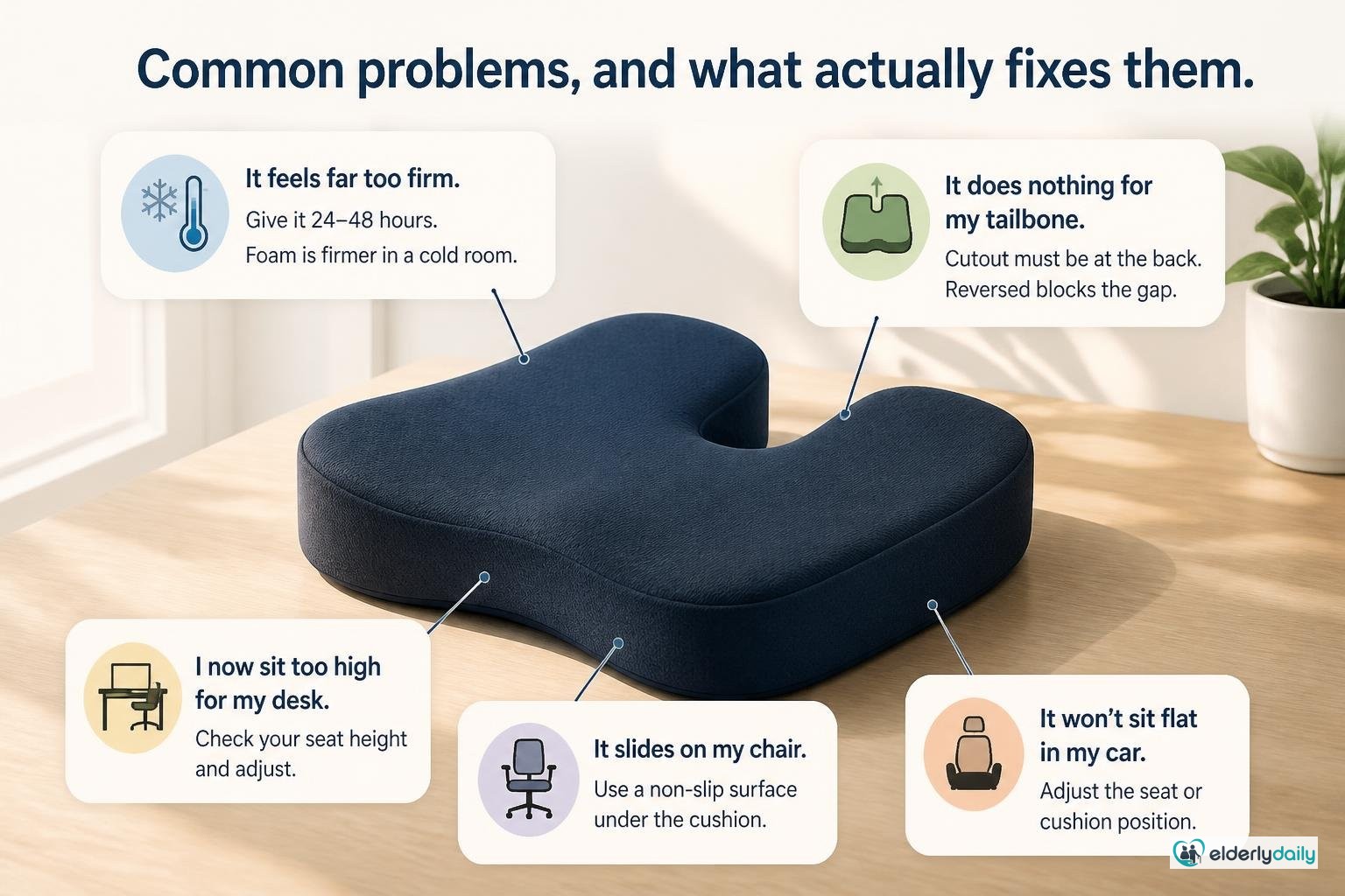 Illustration for ComfiLife Gel Enhanced Memory Foam Seat Cushion Review: Common problems, and what actually fixes them