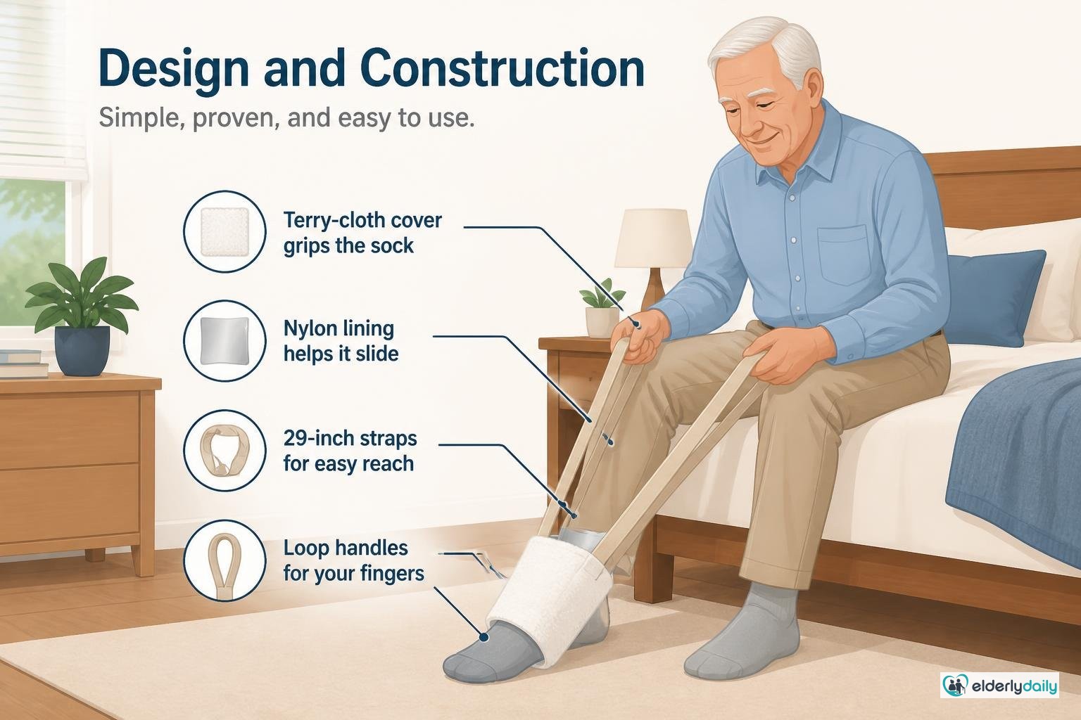 Illustration for DMI Deluxe Sock Aid Review: Best Budget Sock Aid for Seniors (2026): Design and construction