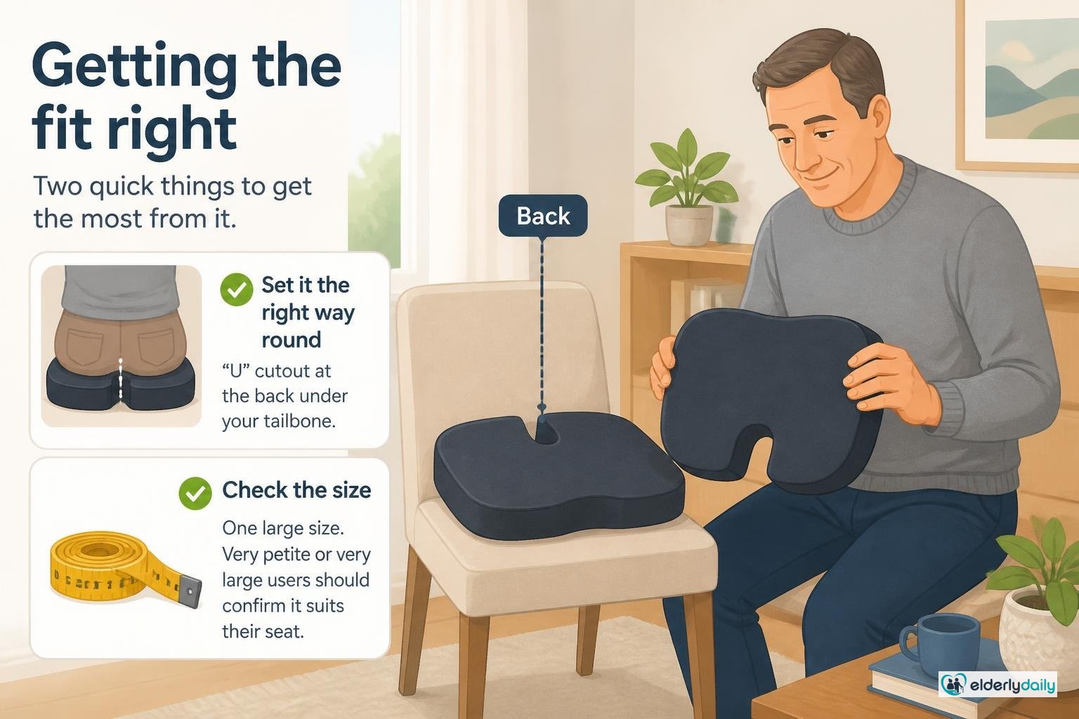 Illustration for Everlasting Comfort Seat Cushion Review: Best Value Pick (2026): Getting the fit right