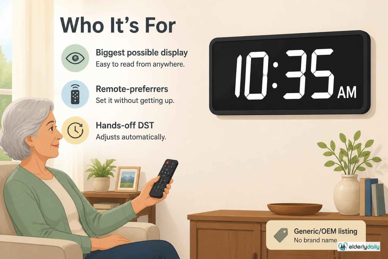 Illustration for 10.1-Inch Extra-Large Dementia Clock Review: Best Big Display (2026): Who it's for (and the brand caveat)