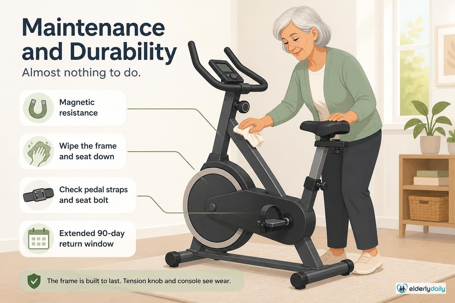 Illustration for Marcy Recumbent Exercise Bike Review: Best Overall for Seniors (2026): Maintenance and durability