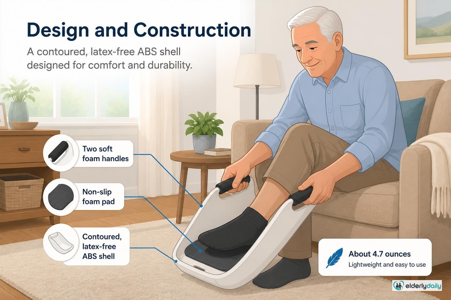 Illustration for Rehabilitation Advantage Sock Aid Review: Best for Wider Feet (2026): Design and construction