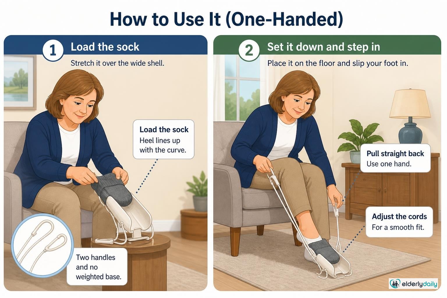 Illustration for Rehabilitation Advantage Sock Aid Review: Best for Wider Feet (2026): How to use it (and the one-handed question)