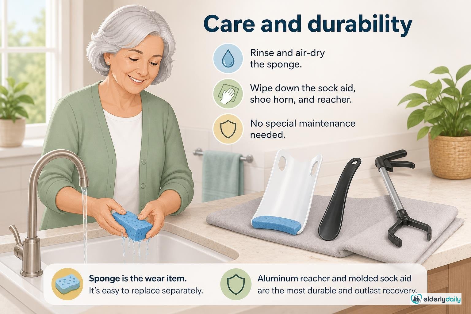 Illustration for RMS 4-Piece Hip Kit Review: Best for Hip Replacement Recovery (2026): Care and durability