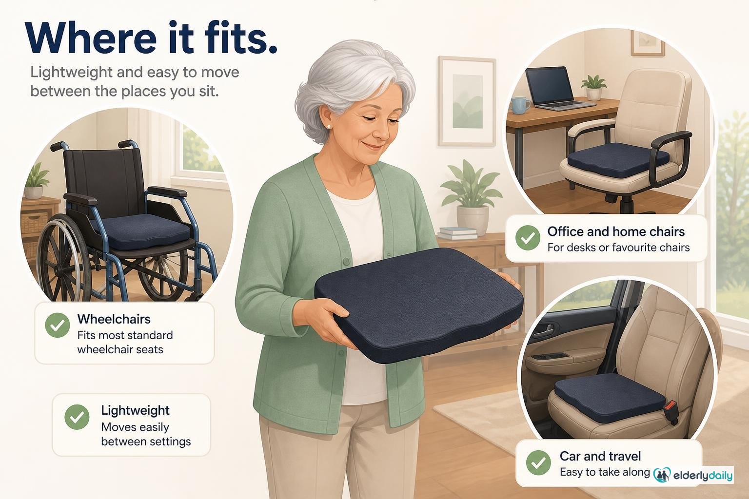 Illustration for Roho Mosaic Seat Cushion Review: Best for Pressure-Sore Risk (2026): Where it fits