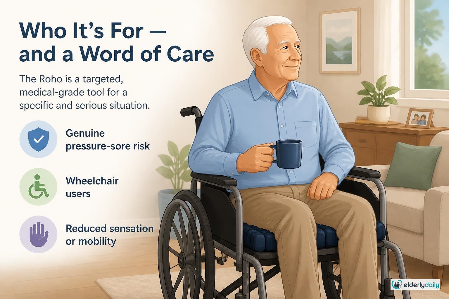 Illustration for Roho Mosaic Seat Cushion Review: Best for Pressure-Sore Risk (2026): Who it's for — and a word of care