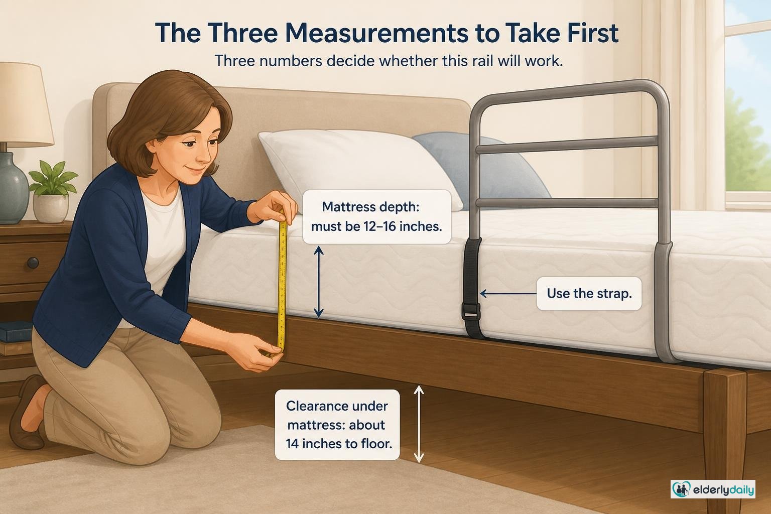 Illustration for Stander EZ Adjust Bed Rail Review: The three measurements to take first