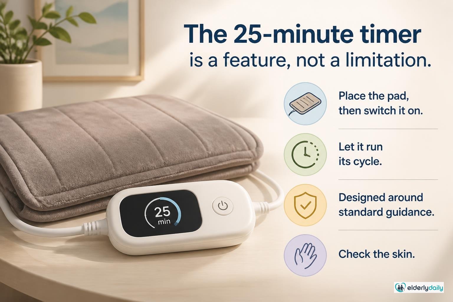 Illustration for Thermophore MaxHEAT Review: Best Moist Heating Pad for Arthritis (2026): The 25-minute timer is a feature, not a limitation