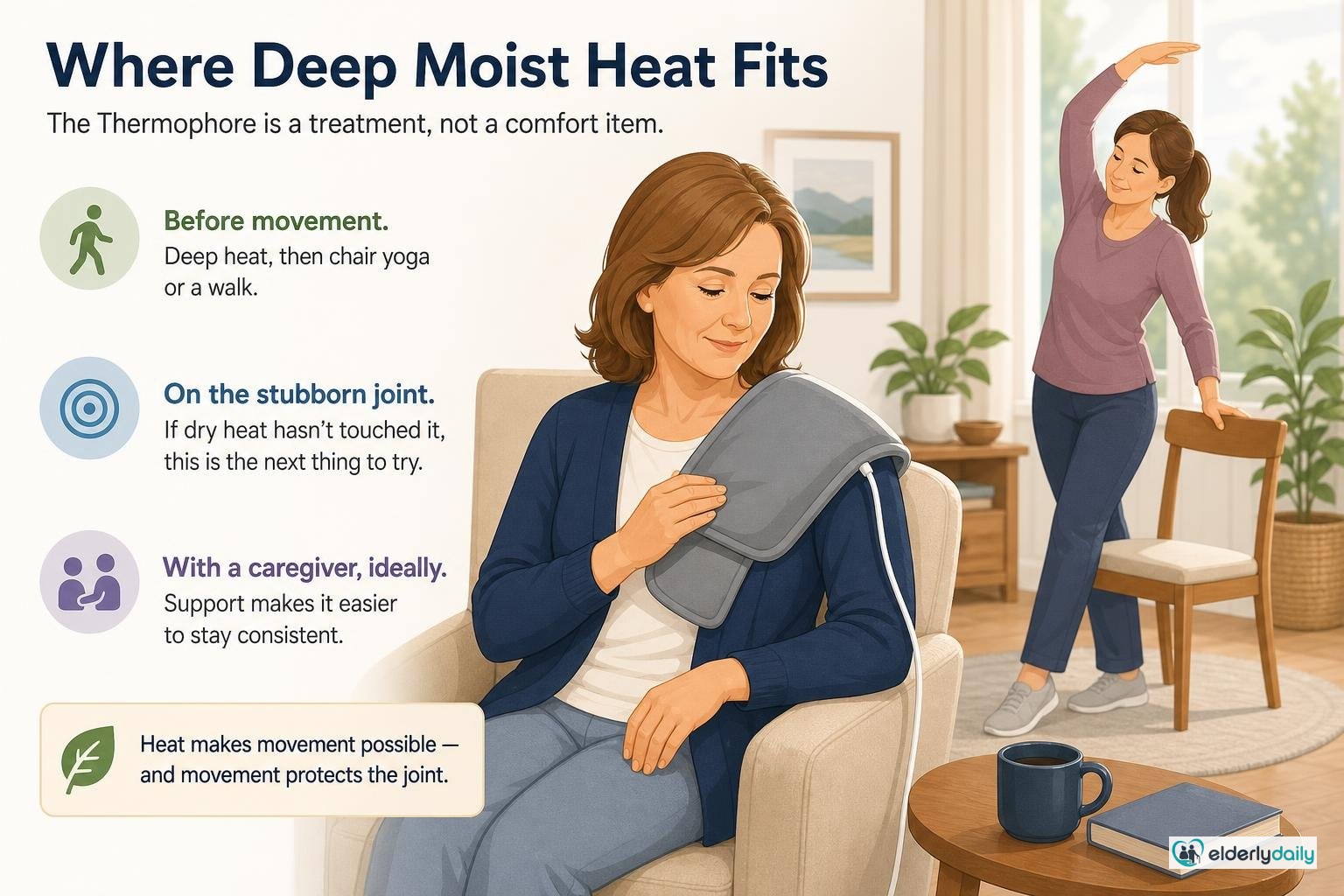 Illustration for Thermophore MaxHEAT Review: Best Moist Heating Pad for Arthritis (2026): Where deep moist heat fits