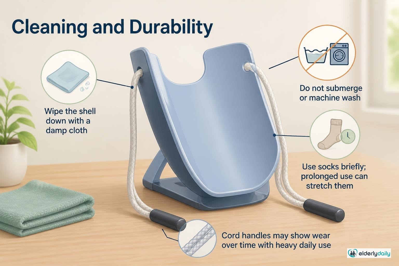 Illustration for Vive Sock Aid Review: Best Overall Sock Aid for Seniors (2026): Cleaning and durability